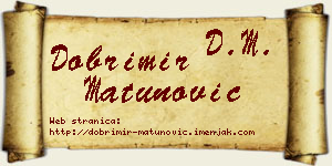 Dobrimir Matunović vizit kartica
